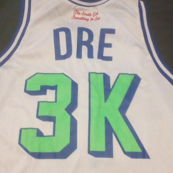 Brand new OTIS Gear White/Blue/Slime Green Andre 3000 Basketball Jersey - Picture 5 of 6